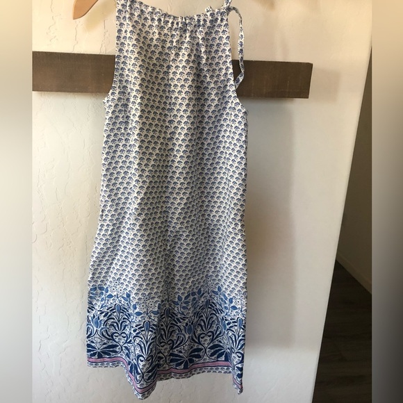Tommy Bahamas|100% Linen white boho geometric pattern summer dress, like NEW••• - Picture 7 of 12